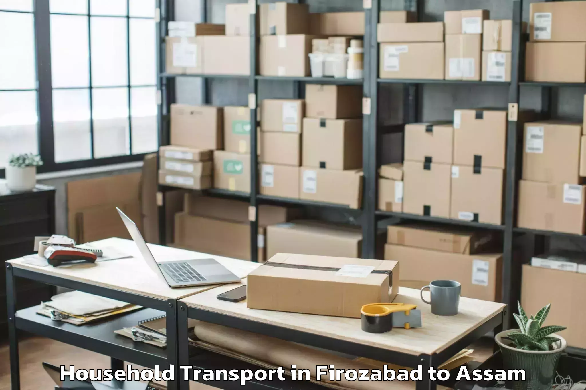 Affordable Firozabad to Barpeta Road Household Transport